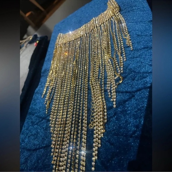 Tassel Zircon Fringe Choker Luxury Necklace - Picture 4 of 12